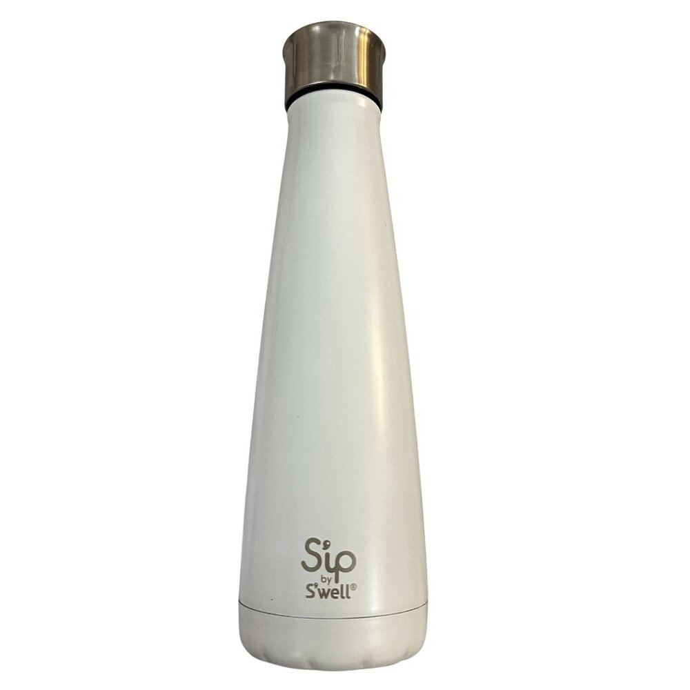 Sip by S'well Water Bottle Insulated Stainless Steel Swell White 15 oz